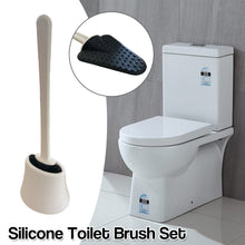 Load image into Gallery viewer, Silicone Toilet Brush with Toilet Gap Brush Holder Cleaning Brush Set
