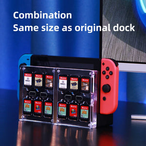 Transparent Acrylic Game Card Case for Nintendo Switch Shockproof Cartridge Holder Display Cabinet (6+2 Slots)